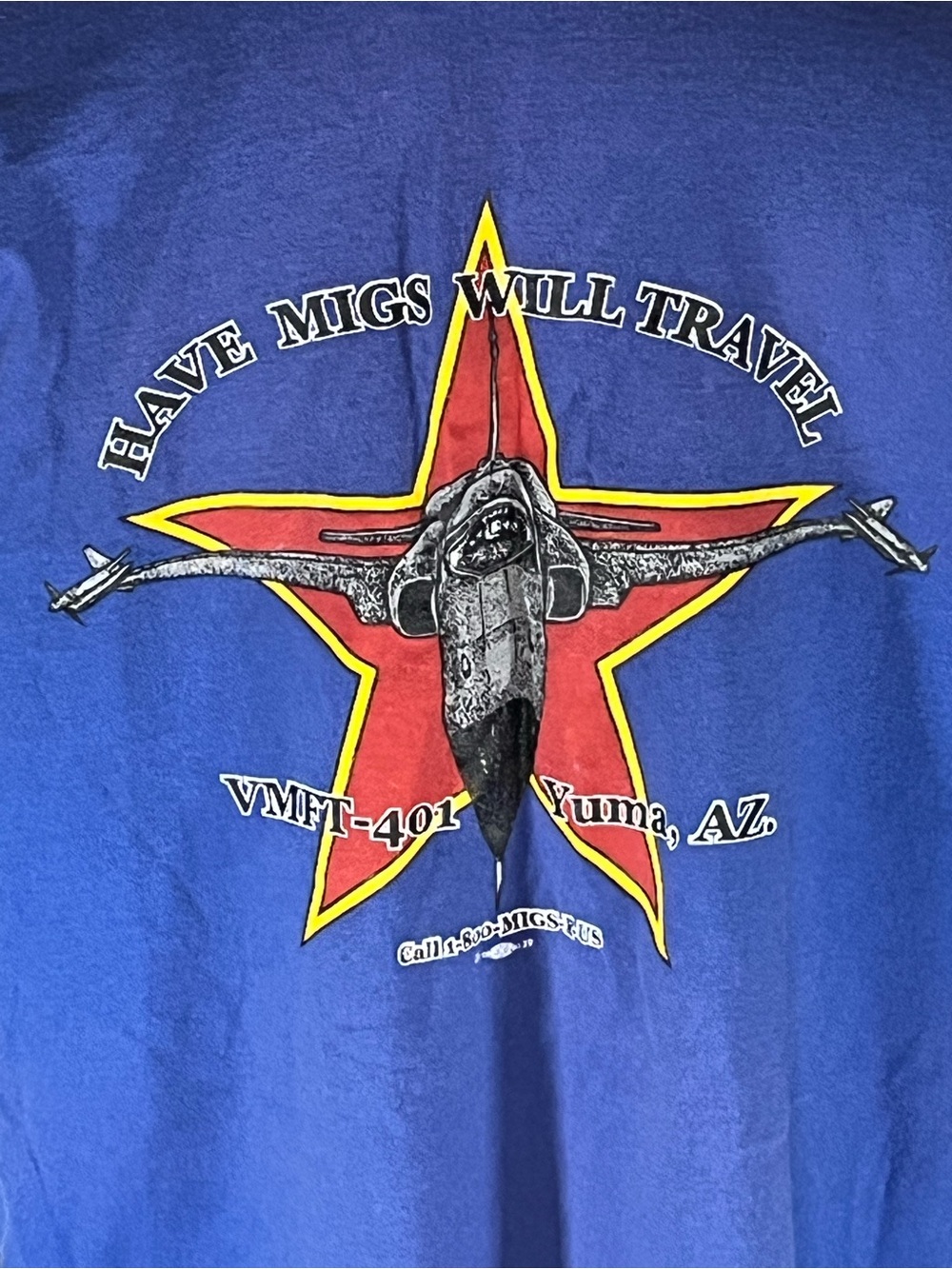 Bayside US Marine Corps VMDT-401 Snipers Yuma AZ Have Migs Travel Vintage Shirt